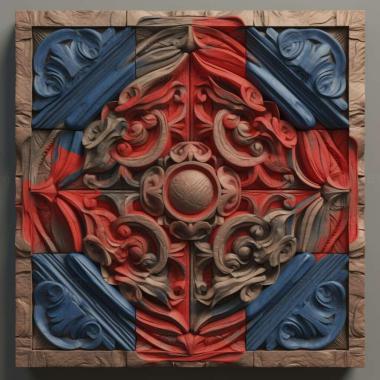 Patterns and decorations stl red blue 4 3d model